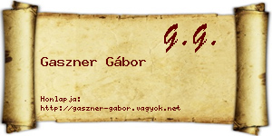 Gaszner Gábor névjegykártya